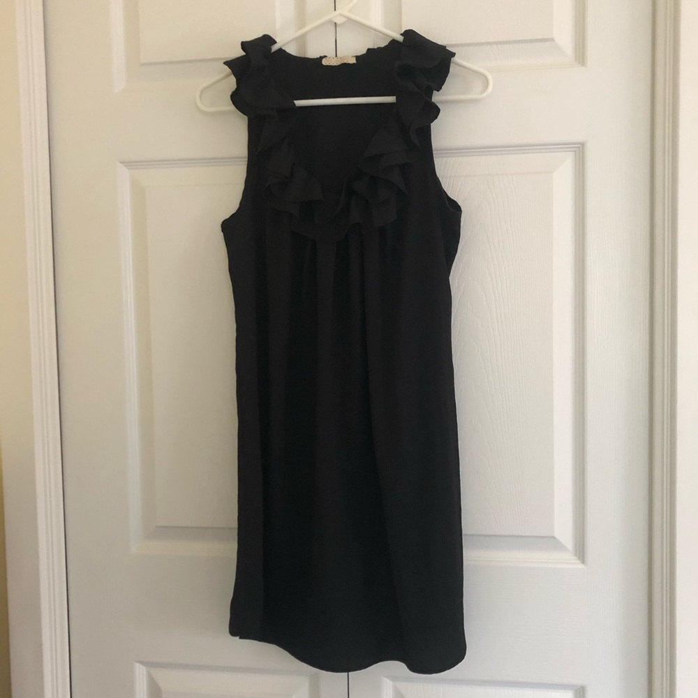 Ruffle neck mini dress
